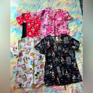 Bundle of 4 Disney Mickey Mouse Scrub Tops